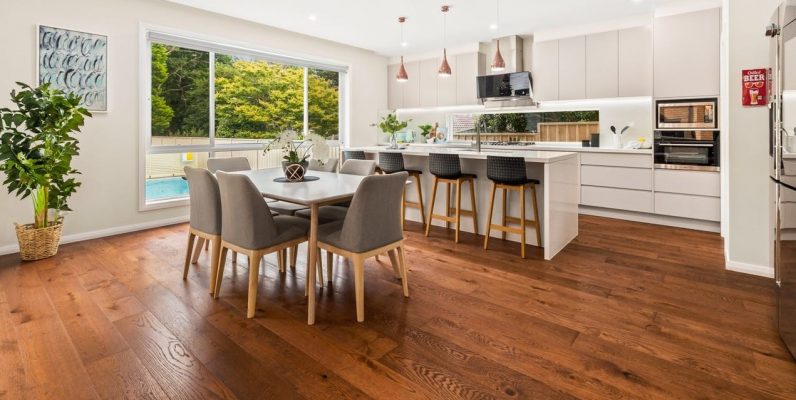 a finished engineer timber flooring installed in a house